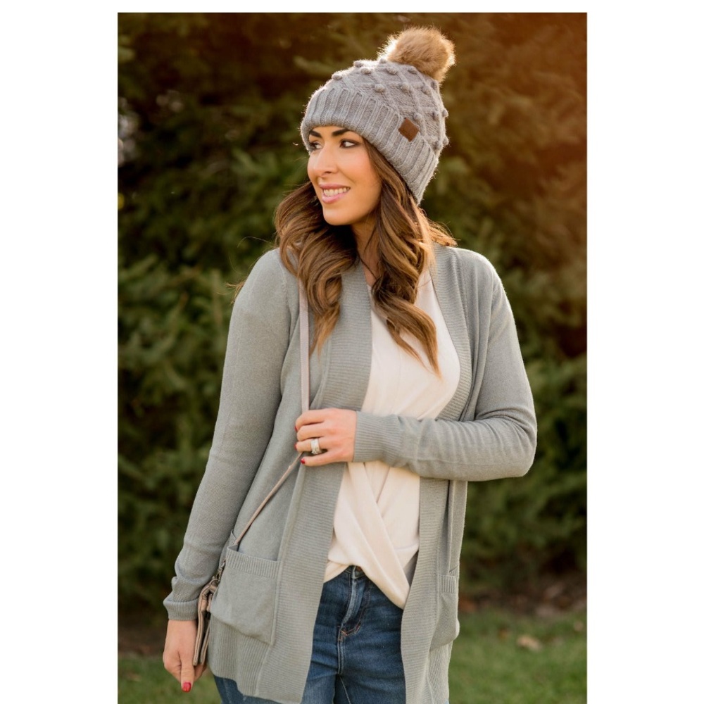 Betsey’s Boutique Ladies Two-Pocket Open Cardigan Heather Grey Sz XL NWOT NEW